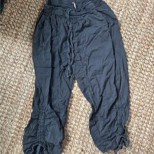 Free People Black Ruched Pants